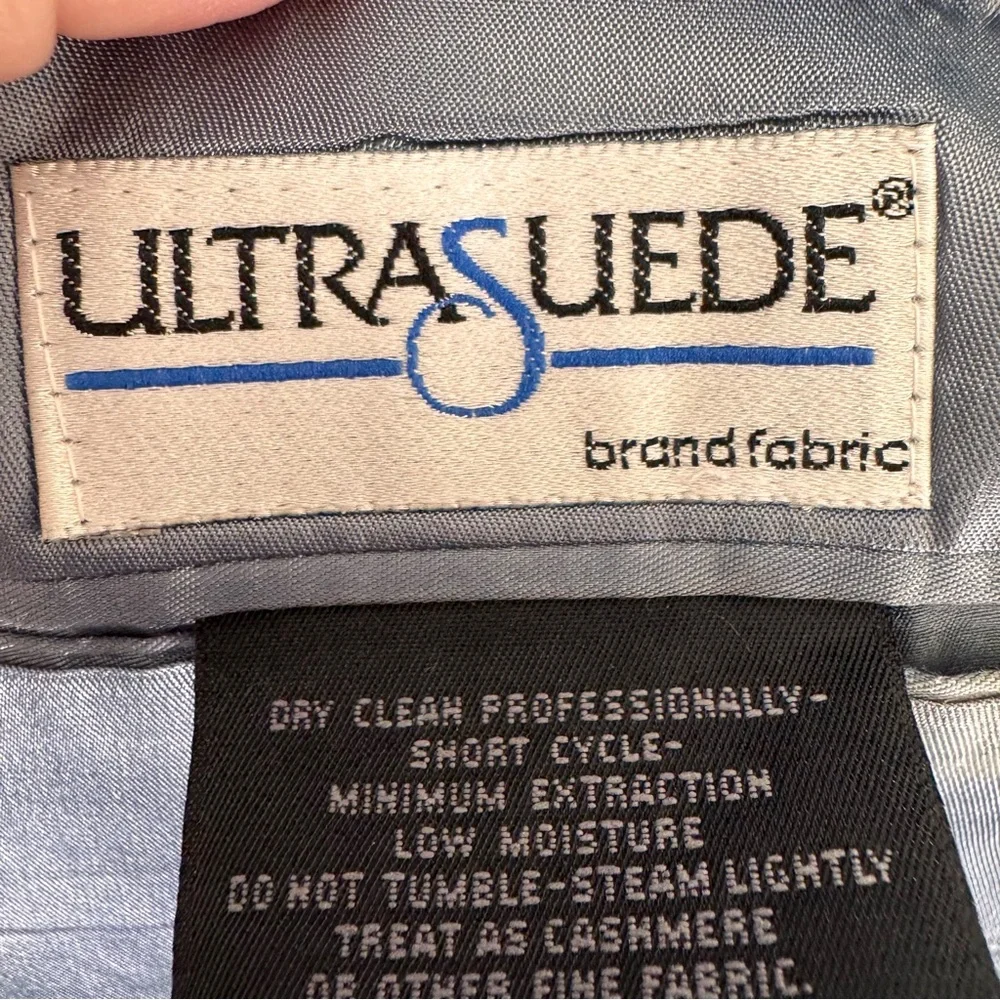Vintage Ultrasuede Blue Blazer ACTWU‎ Union Made USA Oversized XL Minimalist
